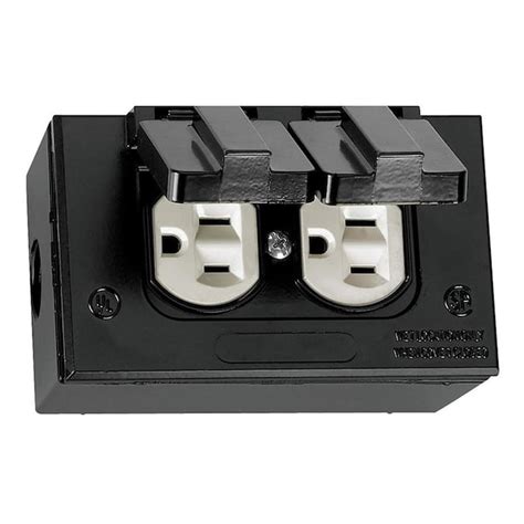 black rectangle metal weatherproof electrical box cove|Black Surface.